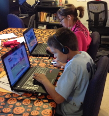 Kids on laptops